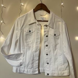 NWT Large White Jean Jacket